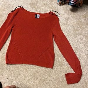 Crop sweater top orange small